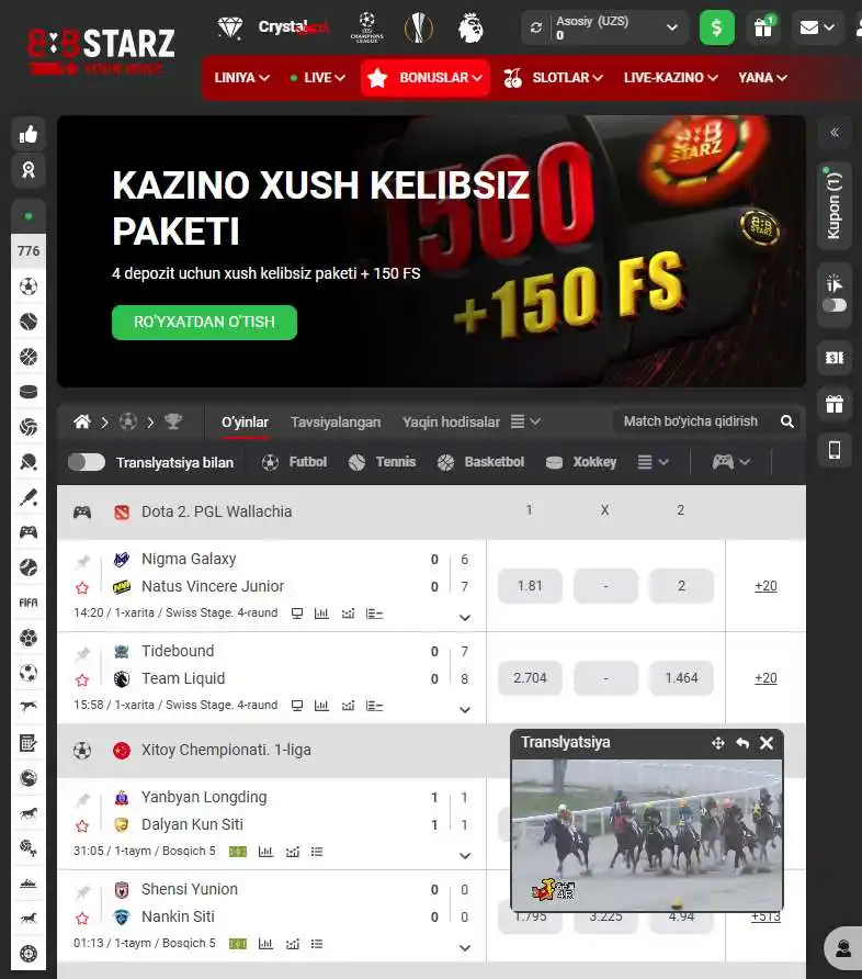 888Starz UZ rasmiy sayti